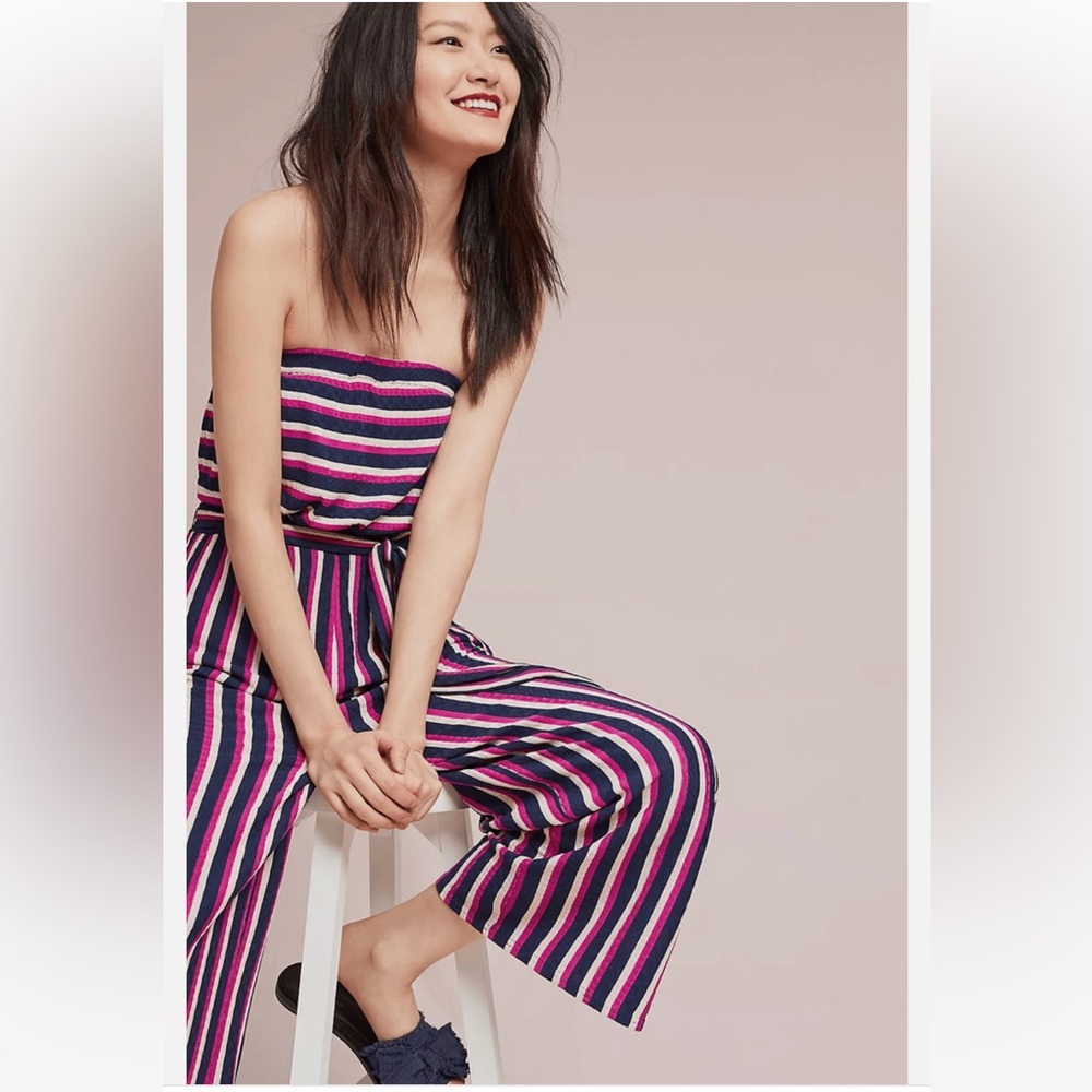 Anthropologie Maeve Daydream Striped Jumpsuit